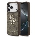 Guess PU 4G Metal Logo zadný kryt pre iPhone 17 Pro Brown