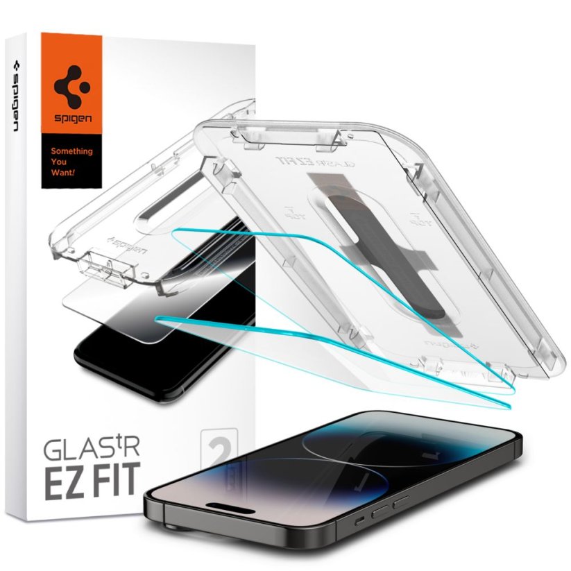 Ochranné tvrdené sklo Spigen Glas.Tr ”Ez Fit” 2-Pack iPhone 14 Pro Clear