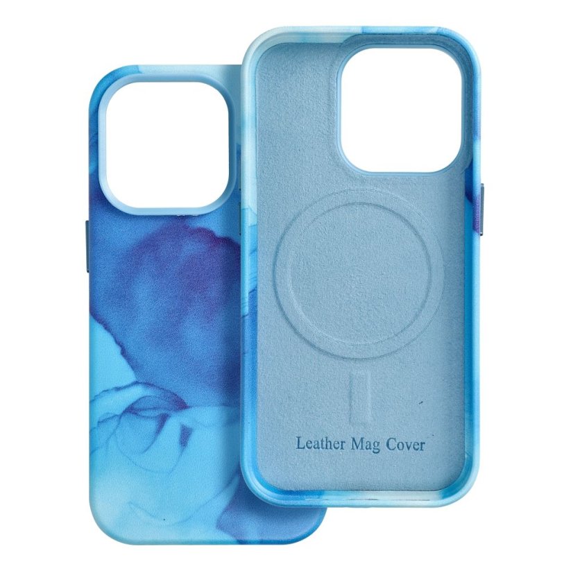 Kryt Leather Mag Cover Case iPhone 14 Pro Blue Splash