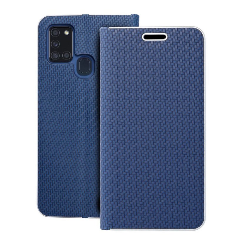 Kryt Luna Book Carbon Samsung Galaxy A21S Blue