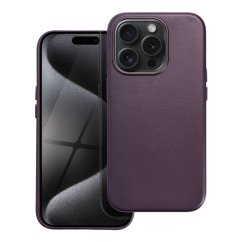 Kryt Leather Mag Cover Case iPhone 15 Pro Dark Violet