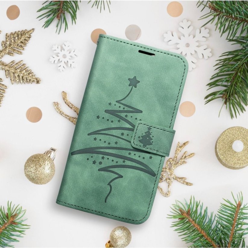 Kryt Mezzo Book Case iPhone 13 Pro Max Christmas strom Green