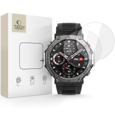 edzett védőüveg Tech-Protect Glass Fit+ 2-Pack Amazfit T-Rex 3 Pro 48mm átlátszó
