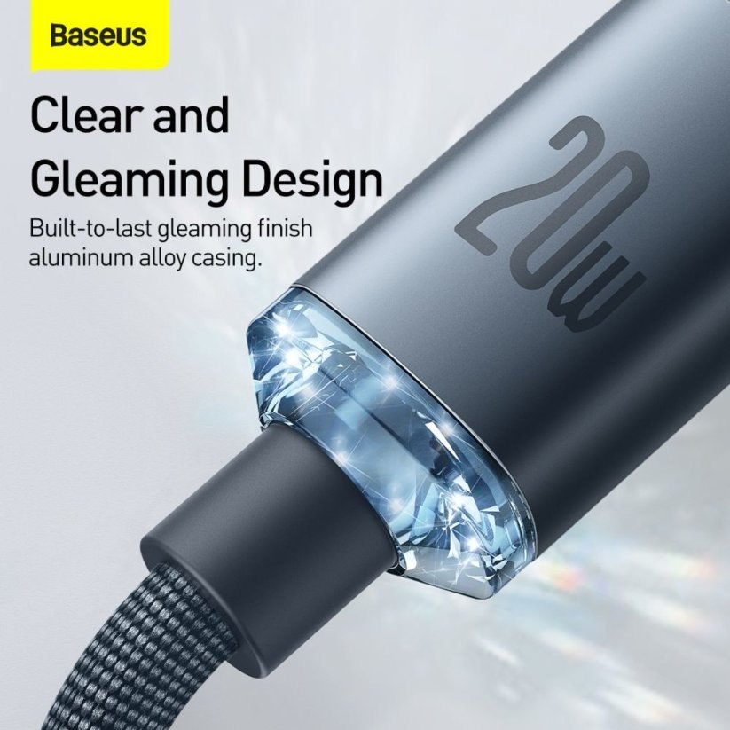 KÁBEL BASEUS CRYSTAL SHINE TYPE-C TO LIGHTNING CABLE PD20W 200CM BLACK