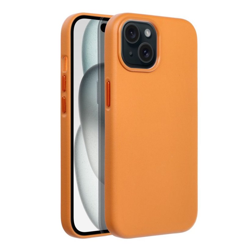 Kryt Leather Mag Cover Case iPhone 15 Orange