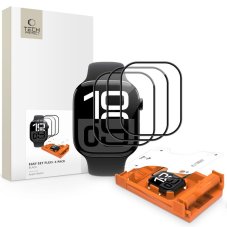 Ochranné sklo Hydbrid Glass Tech-Protect Easy Set Flex+ 3-Pack Apple Watch 10 / 11 (46 mm) černé