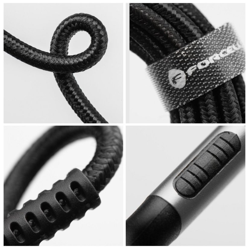 Kábel Cable USB C to USB C Forcell F-Energy Qc4.0 Pd 5A 240W Cafule 1,2 M C263 Black