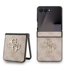 Guess PU 4G Metal Logo zadný kryt pre Samsung Galaxy Z Flip 7 Pink