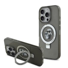 Karl Lagerfeld Ringstand Karl and Choupette MagSafe zadní kryt pro iPhone 16 Pro Max Black