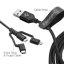 KÁBEL SPIGEN C10I3 3IN1 TYPE-C & LIGHTNING & MICRO-USB CABLE 150CM BLACK