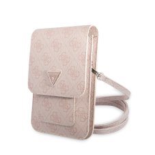 Guess PU 4G Triangle logós telefon táska rózsaszín