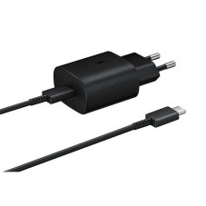 EP-TA800EBE + EP-DG980BBE Samsung 25W Cestovní nabíječka + USB-C/USB-C Datový kabel Black (Service Pack - originální díl)