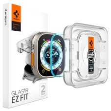 2ks v balení, set ochranných skiel Spigen Glas.Tr ”Ez Fit” 2-Pack Apple Watch Ultra 1 / 2 / 3 (49 mm) Clear