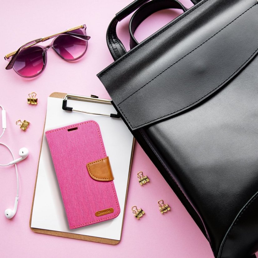 Tok Canvas Book Case Xiaomi Redmi Note 12S Pink