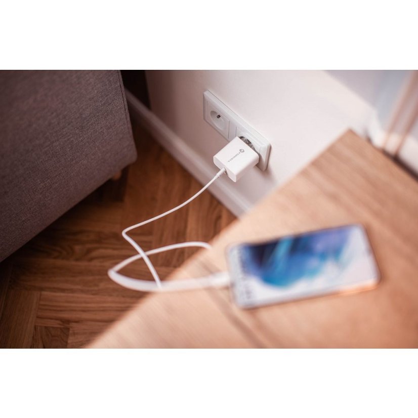 Phone Charger Forcell F-Energy USB C Qc4.0 Pd 3A 45W Tfk-Tc-45Wpd White