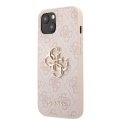 Guess PU 4G Metal Logo zadný kryt pre iPhone 13 Pink