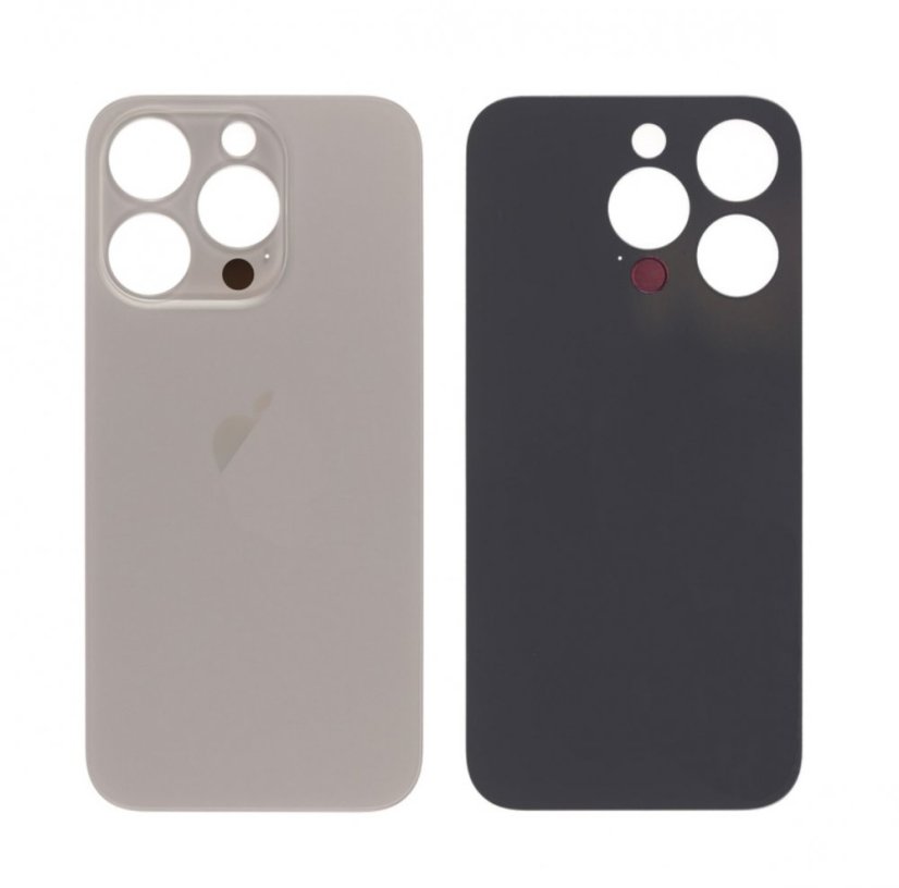 Apple iPhone 15 Pro - Náhradné zadné sklo housingu (Natural Titanium)