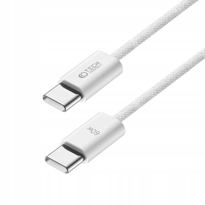 Kábel Tech-Protect Ultraboost Classic Type-C Cable PD60W/3A 25cm White