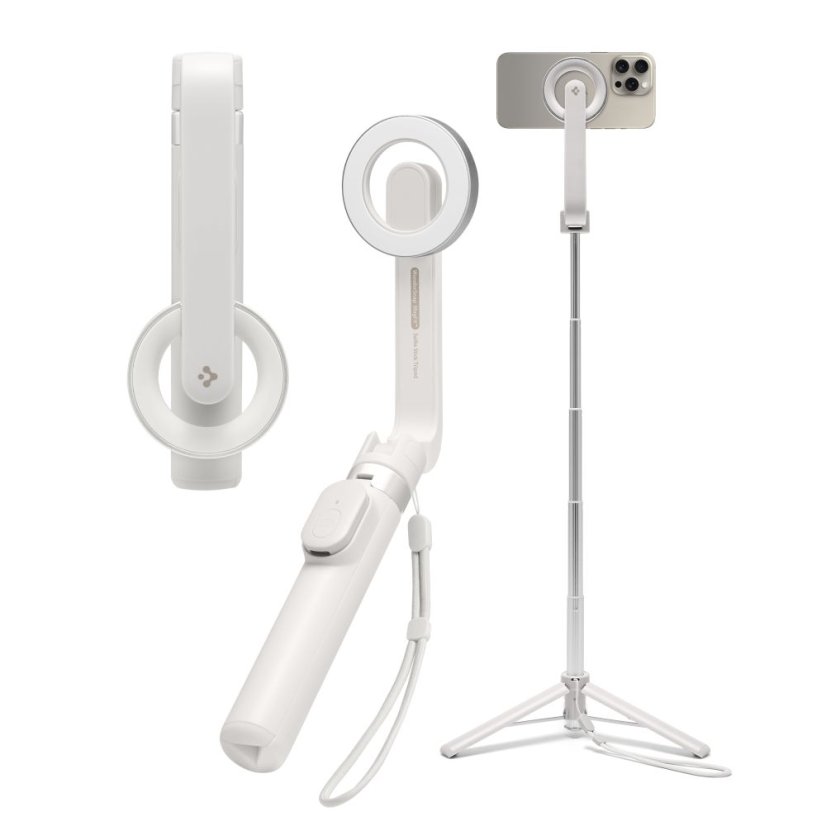 Selfie tyč Spigen S571W Magsafe Bluetooth Selfie Stick Tripod Dune Beige