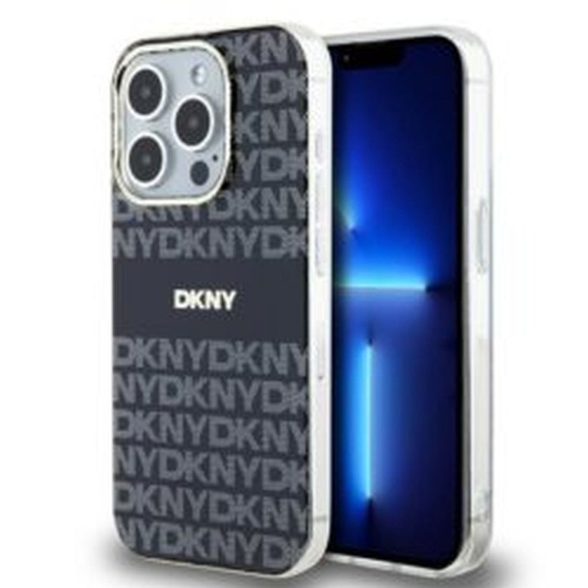 Kryt DKNY Case iPhone 13 Pro Max s MagSafe Dkhmp13Xhrhsek (DKNY Hc Magsafe Pc Tpu Repeat Texture Pattern W/ Stripe) Black