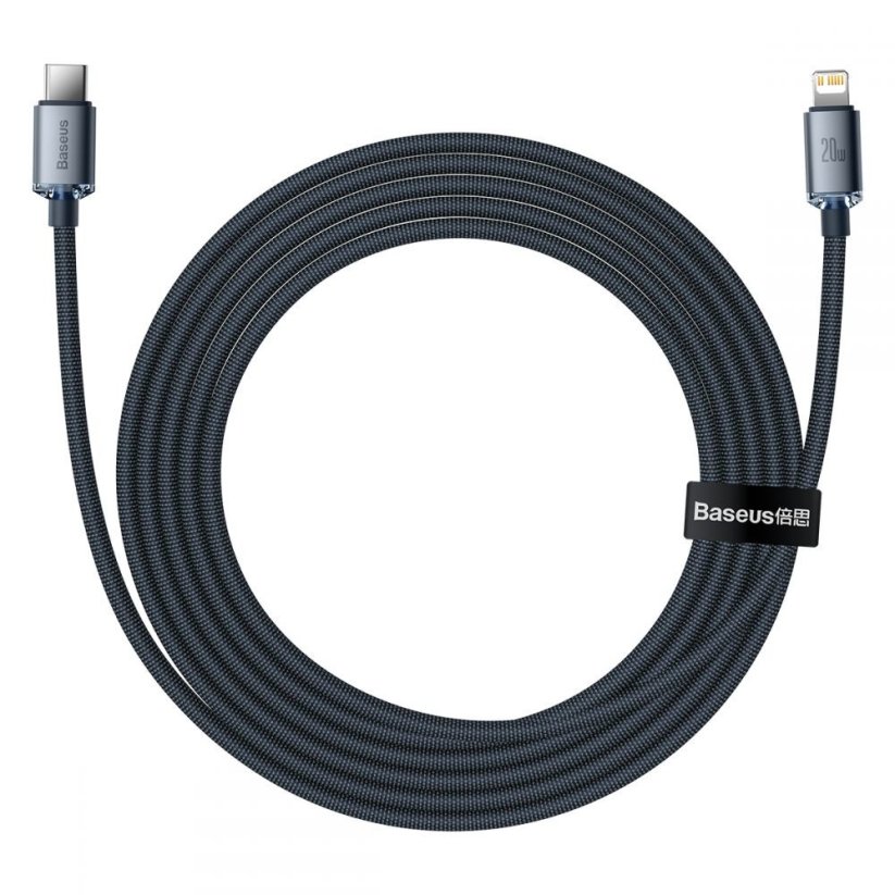 KÁBEL BASEUS CRYSTAL SHINE TYPE-C TO LIGHTNING CABLE PD20W 200CM BLACK