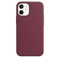 iPhone 12/12 Pro Silicone Case s MagSafe - Plum design (bordový)