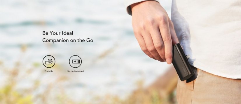 Powerbanka Powerbank Veger Plugon (W0556P) Pd Qc3.0 3A 20W 5000 mAh With A Built-In Connector Lightning Black