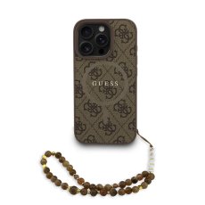 Guess PU Leather 4G Colored Ring Strap MagSafe zadný kryt pre iPhone 16 Pro Max Brown