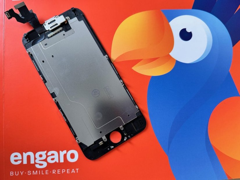 Fekete LCD iPhone 6 (előlapi kamerával + OEM közelségérzékelővel) - home gomb nélkül