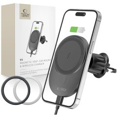 Držiak do auta Tech-Protect mm15W-V1 Magnetic Magsafe Vent Car Mount Wireless Charger 15W Black