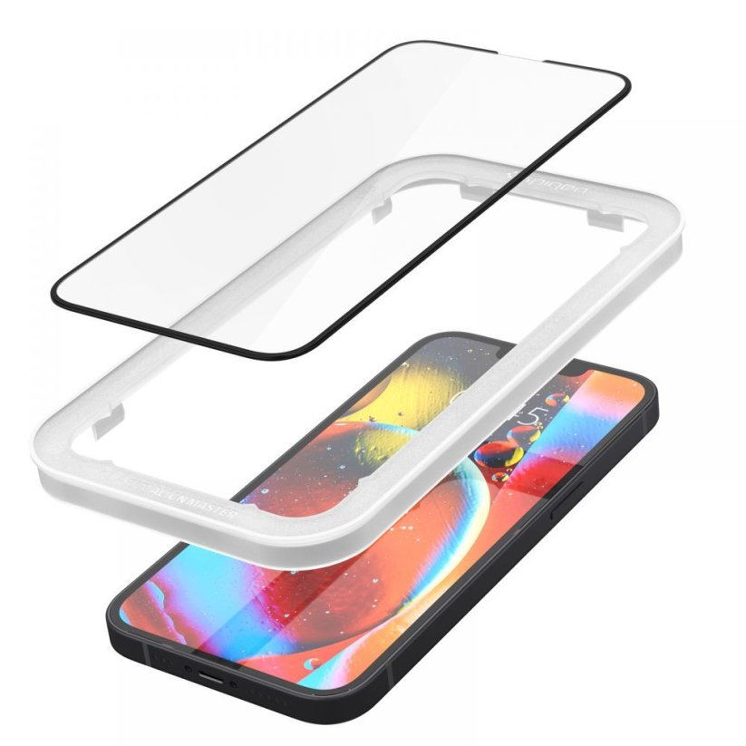 Ochranné tvrdené sklo Spigen Alm Glass Fc iPhone 13 / 13 Pro / 14 Black