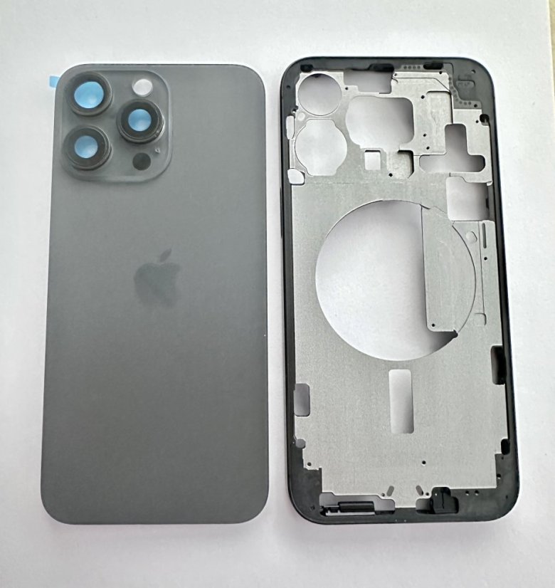 Apple iPhone 15 Pro Max - Zadný housing (Black Titanium)