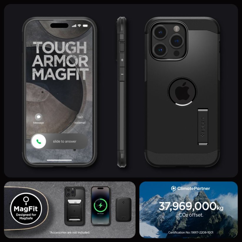 Kryt Spigen Tough Armor Mag Magsafe iPhone 15 Pro Max Black