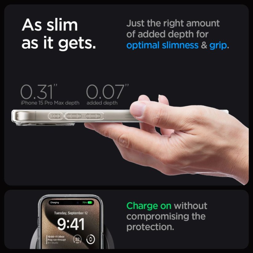 Kryt Spigen Ultra Hybrid Mag Magsafe iPhone 15 Pro Max Zero One Natural Titanium