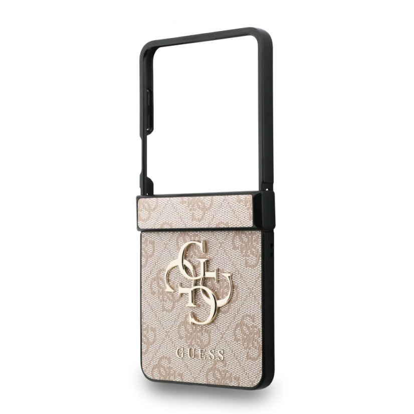 Guess PU 4G Metal Logo zadný kryt pre Samsung Galaxy Z Flip 7 Pink