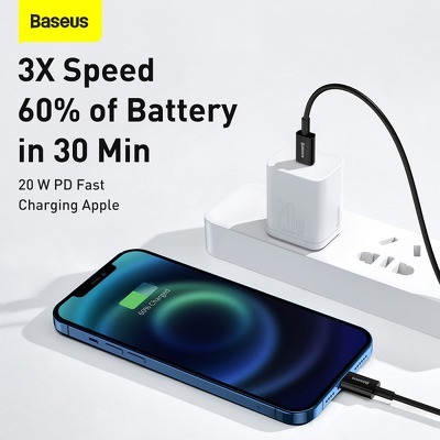 BASEUS Typ-C Apple Lightning 8-pin 20W Fast Charging CATLYS-C01 2 meter