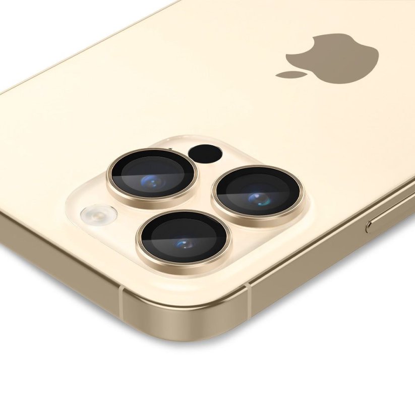 Ochranné sklo zadnej kamery Spigen Optik.Tr ”Ez Fit” Camera Protector 2-Pack iPhone 14 Pro / 14 Pro Max Gold