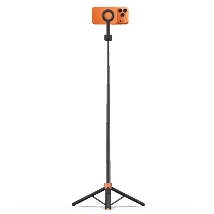 Selfie tyč Tech-Protect L10S Magsafe Bluetooth Selfie Stick Tripod Black/Orange