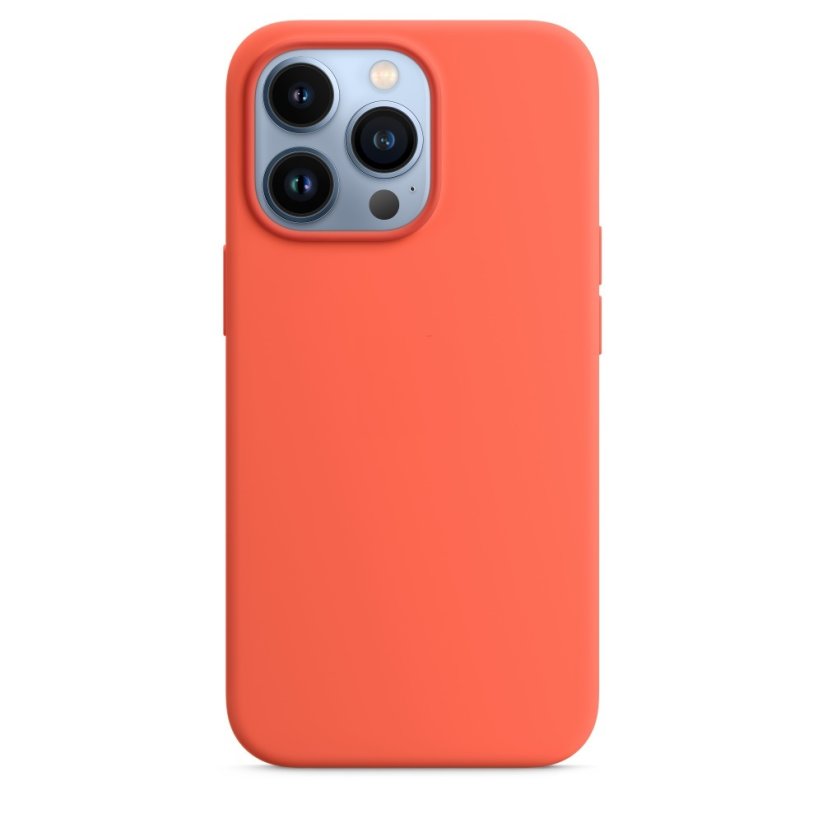 iPhone 13 Pro Max Silicone Case s MagSafe - Nectarine design (oranžový)