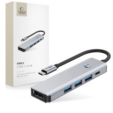 Tech-Protect HUB Hub adapter Hb01 Hub adapter 5In1 Type-C + Usb3.0 + Hdmi 4K 60Hz + PD100W Space Grey