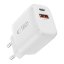 Tech-Protect Nca20 2portová síťová nabíječka PD 20W / QC3.0 + kabel Type-C Bílá