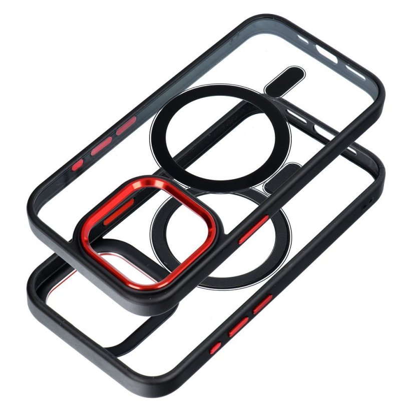 Kryt Color Edge Mag Cover Case s MagSafe iPhone 15 Plus Black Red