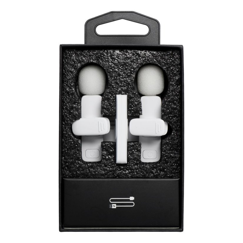 Wireless Lavalier Microphone Lightning Double (2 In Set) K1 White