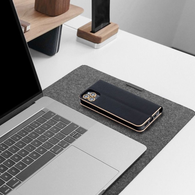 Kryt Forcell LUNA Book Gold  Xiaomi POCO M4 Pro 5G čierny