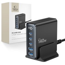 Tech-Protect Dc140W-Gan 5-Port Desktop Charger PD 140W / QC3.0 Black