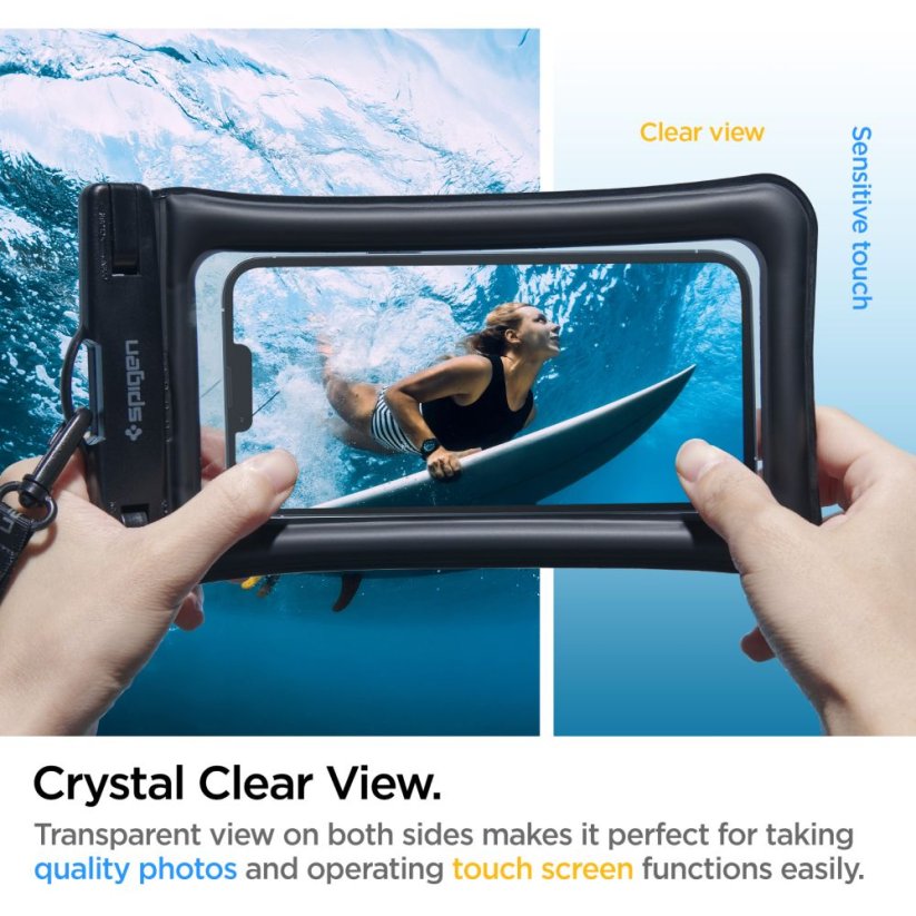 Vodeodolné púzdro Spigen A610 Universal Waterproof Float Case Black