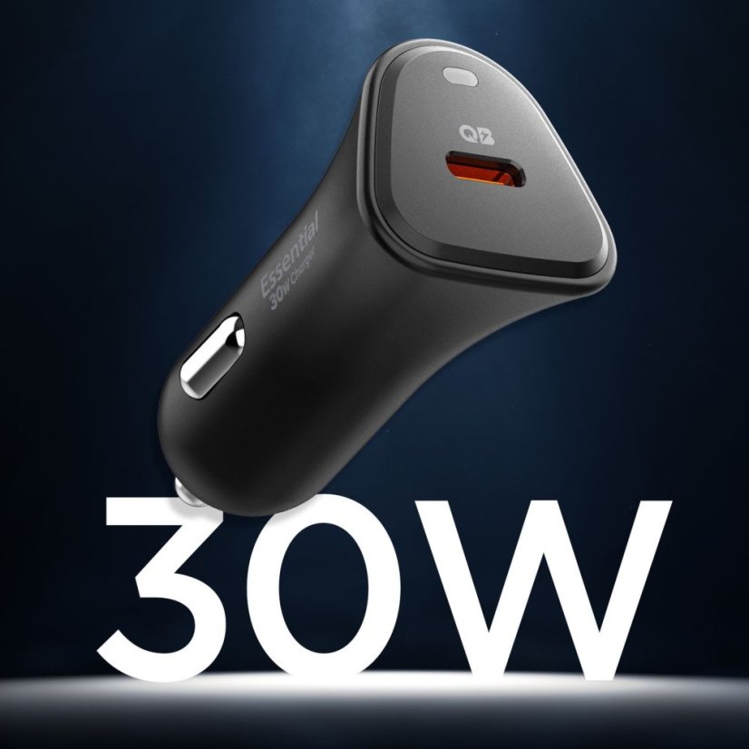 Spigen Essential Ev301 1 portos autós töltő 30W Black