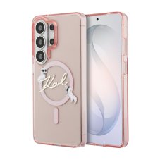 Karl Lagerfeld IML Choupette Karl Script Logo Magnetic zadný kryt pre Samsung Galaxy S26 Ultra Pink