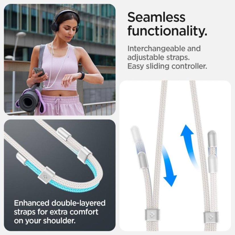 Tok Spigen univerzális óraszíjkészlet Crossbody & Wrist Pearl White