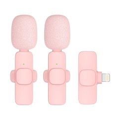 Wireless Lavalier Microphone Lightning Double (2 In Set) K1 Pink